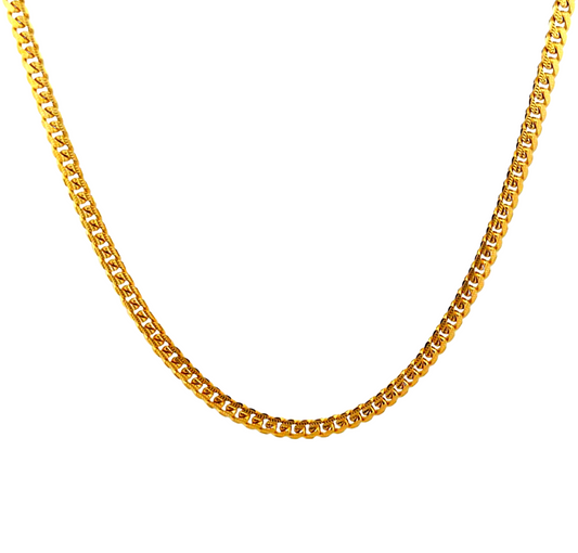 Men's Gold-Plated Sterling Silver Cuban Link Chain Necklace