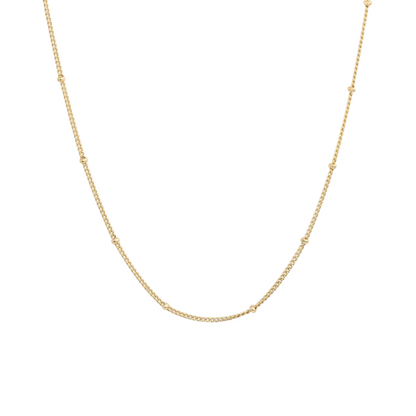Collana Minimalista a Perline - Argento 925 Placcato Oro 18K, Catena Semplice a Strati per Donna - ROMA GEMS
