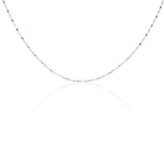 Collana in Argento 925 con Dettagli Smaltati Azzurri - Collezione RomaGems - Made in Italy