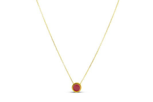 Collana in Argento 925 Placcato Oro 18k con Ciondolo Tondo Smaltato Made in Italy