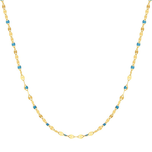 Collana in Argento 925 Placcata Oro 18k con Dettagli Colorati  – Raffinatezza Moderna