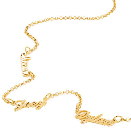 Collana Heritage argento 925 con più nomi placcata in oro 18 carati