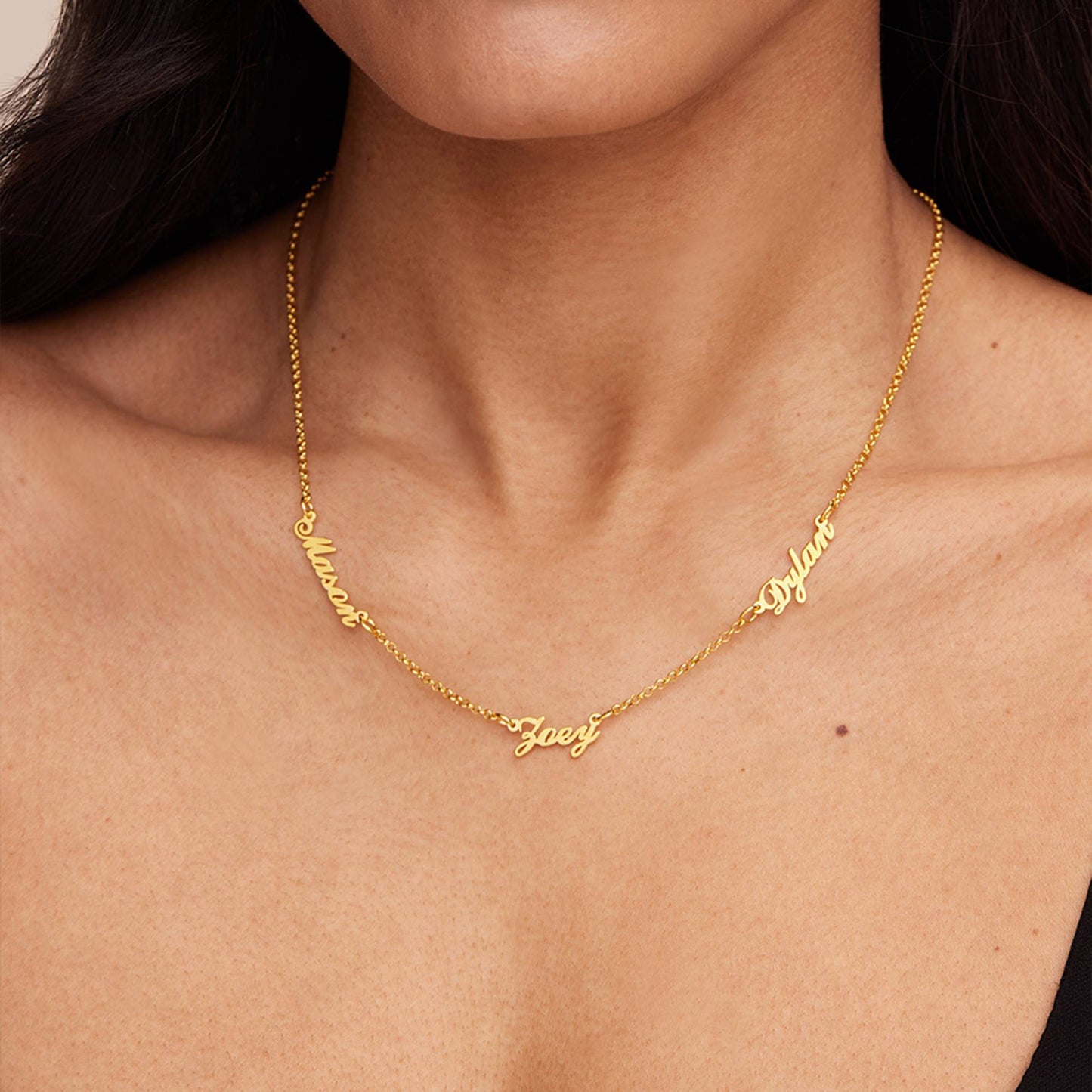 collana heritage argento 925 con più nomi placcata in oro 18 carati