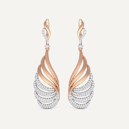 Paisley Arch Diamond Drop Earrings